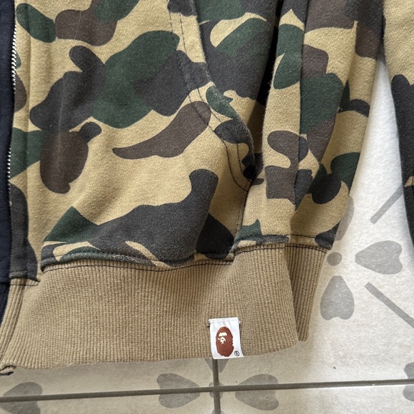 A Bathing Ape Bape Shark Gull Zip Black and Green Camo Hoodie, Men’s M - Picture 2 of 7